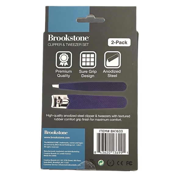 🎁 BROOKSTONE Nail Clipper & Tweezer 2-pack Set NIB NWT - Picture 9 of 10